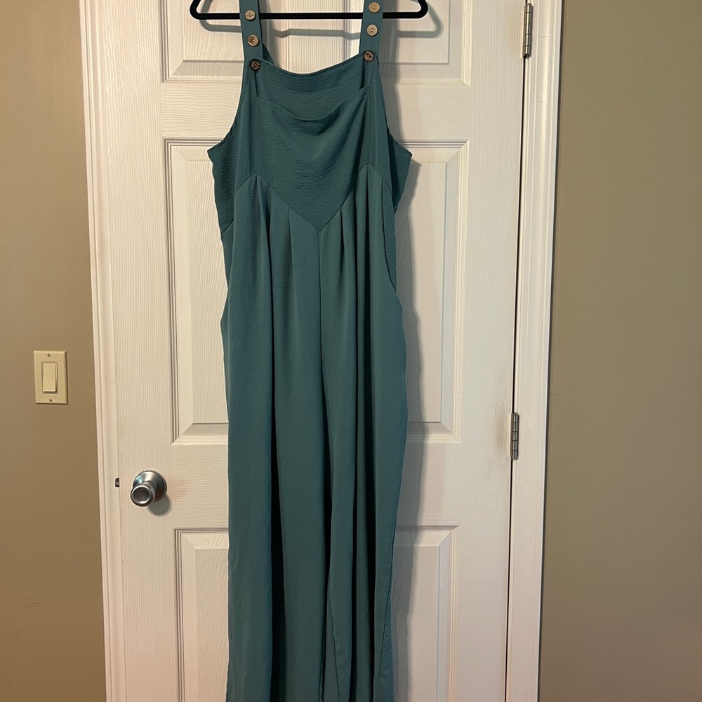 Teal overalls